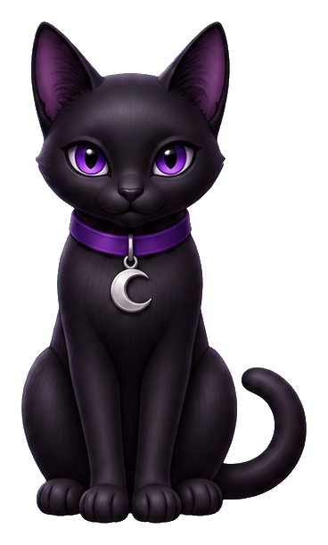 Preview for Black Cat Moon Collar Sticker