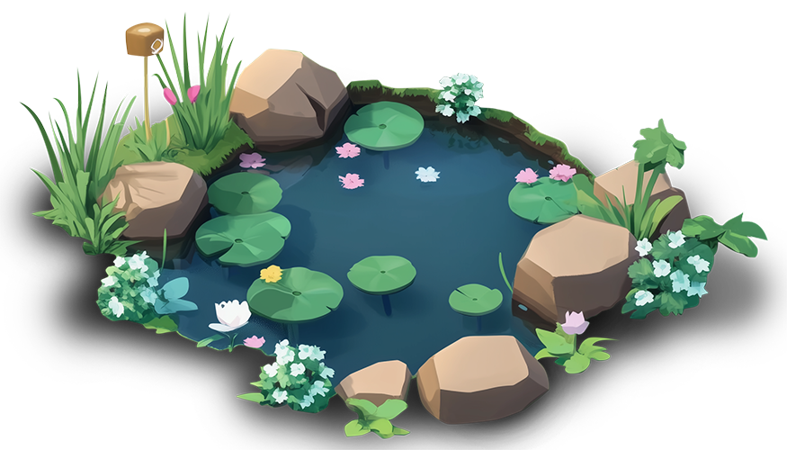 Preview for Serene-pond-landscape-fence-sticker-43493