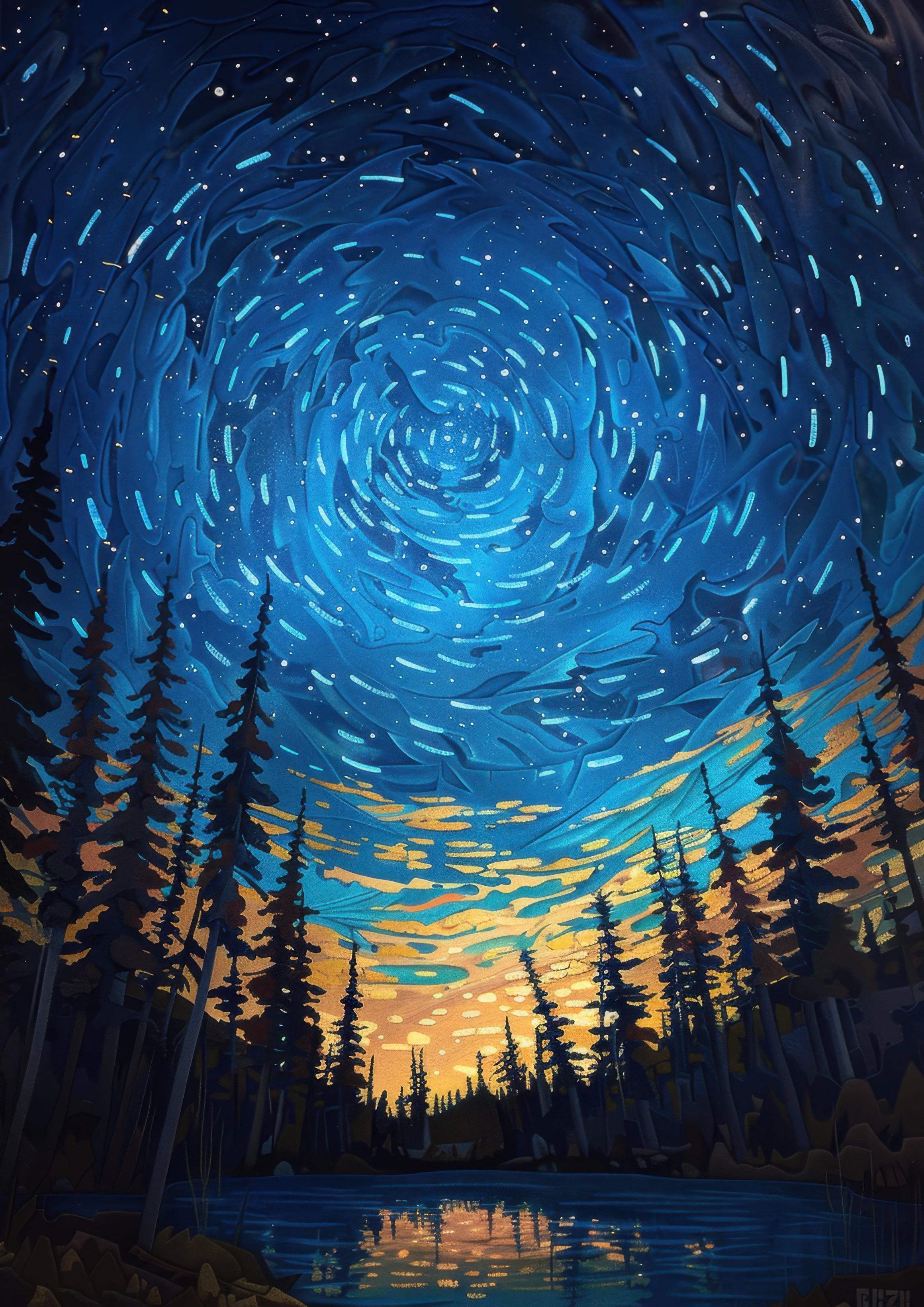 Preview for Whimsical-night-sky-art-template-astrophotography-photo-backgrou-98b4d