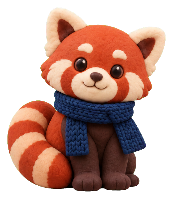 Preview for Clay Red Panda Winter Scarf