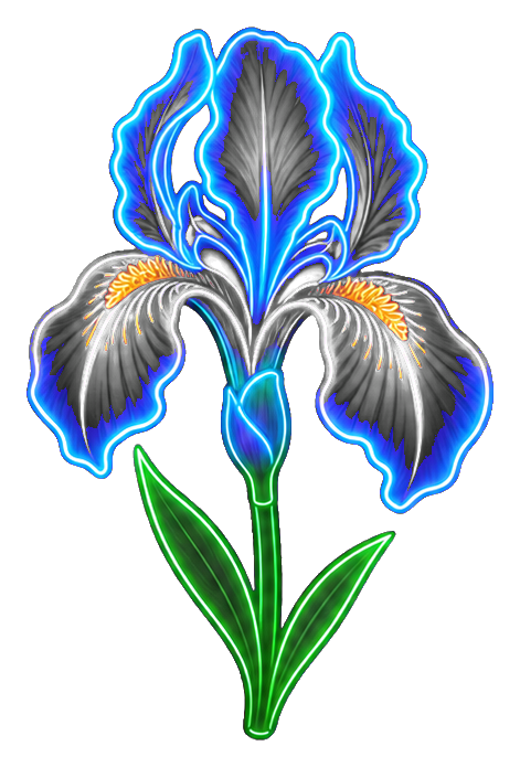 Preview for Neon Cyan And Violet Iris Sticker