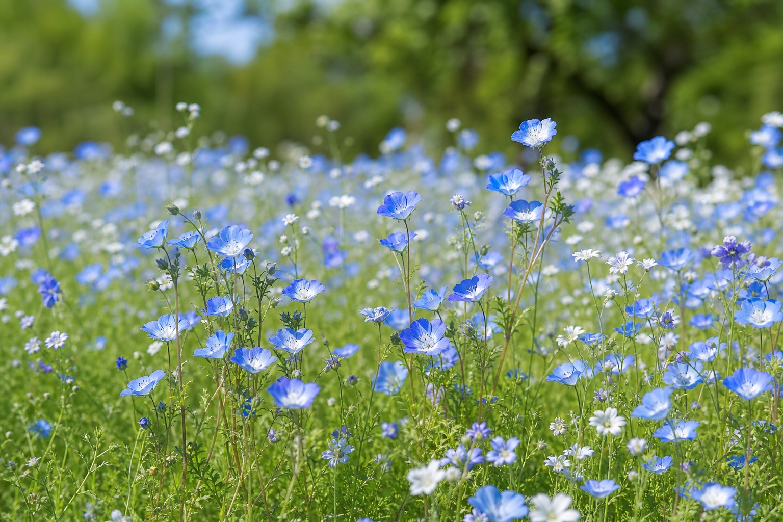 Preview for Blue Wildflower Meadow Background