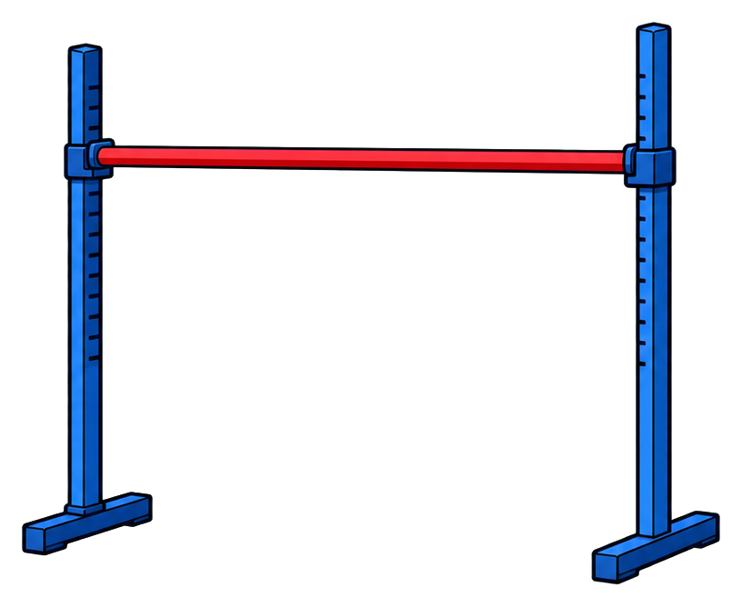 Preview for Red High Jump Bar With Blue Standards Sticker