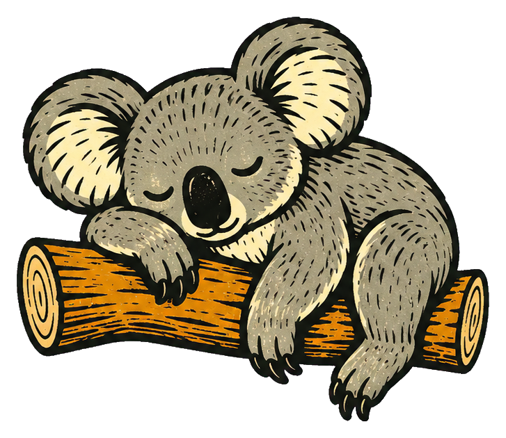 Preview for Linocut Koala Branch Nap