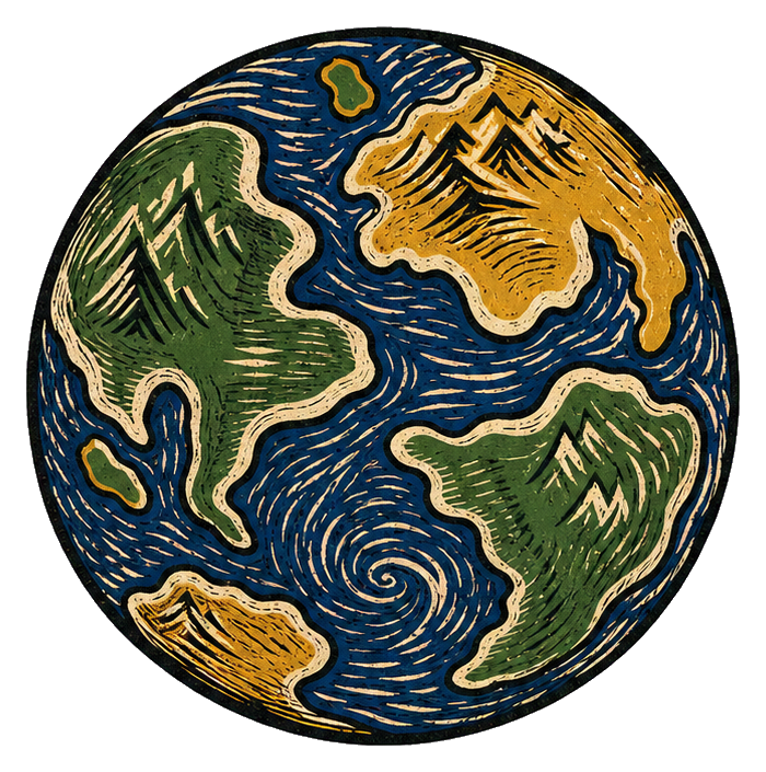 Preview for Woodcut Earth Sticker