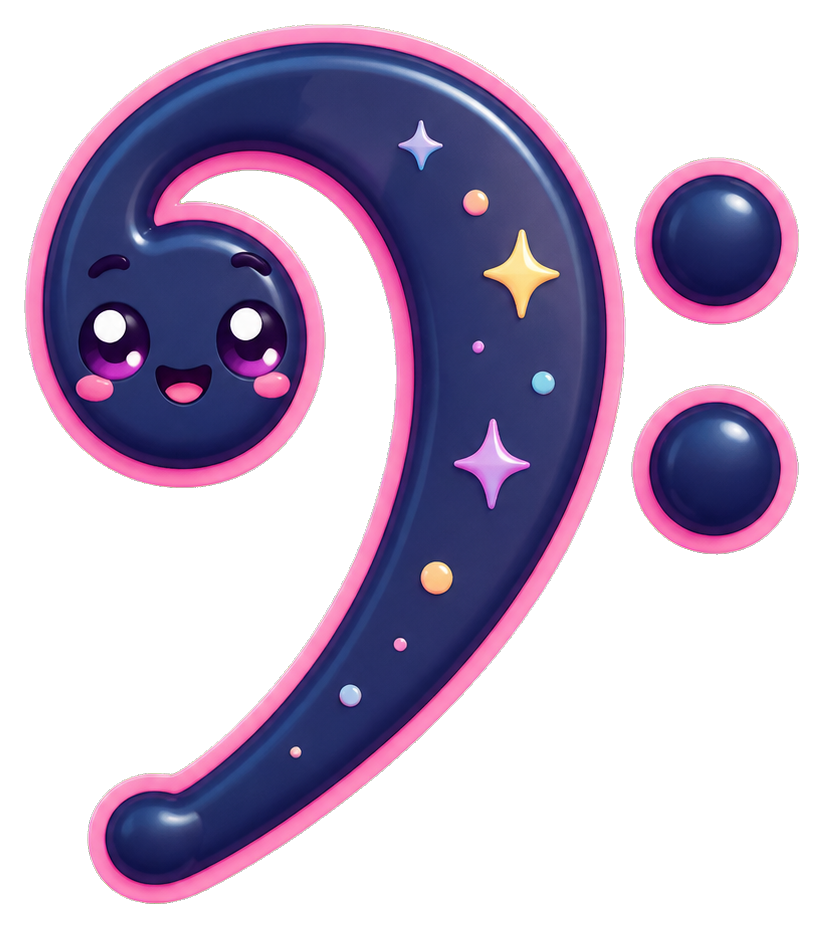 Preview for Bass Clef Sticker For Music Designs
