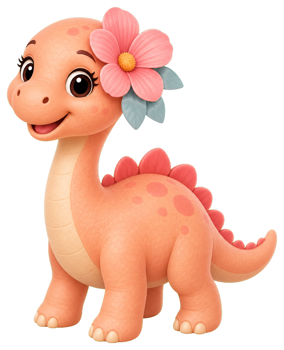 Preview for Flower Dinosaur Sticker For Cute Designs