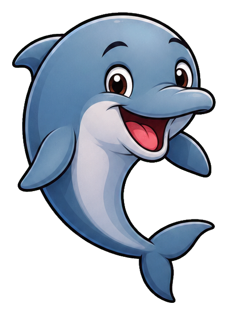 Preview for Joyful Blue Gray Dolphin Sticker