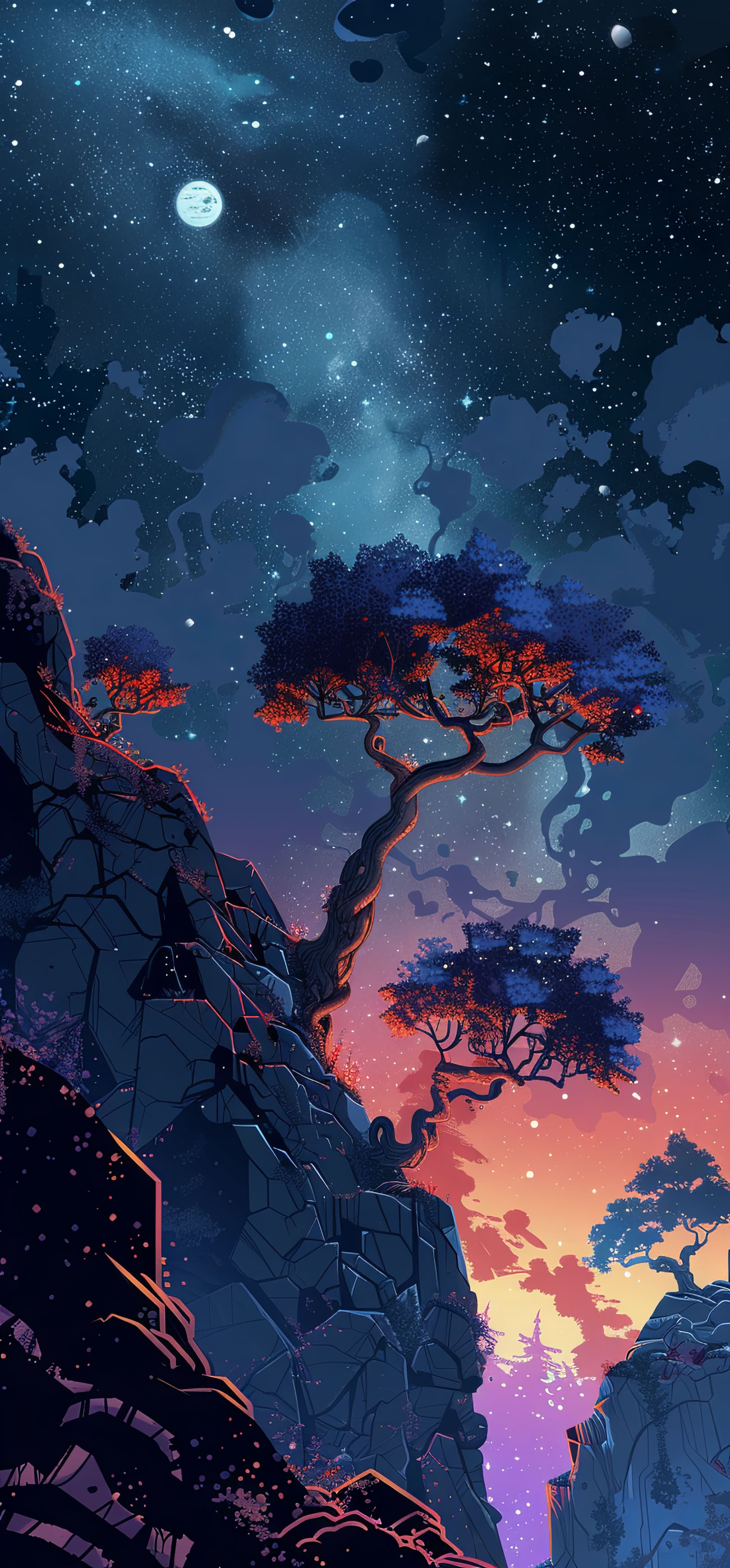 Preview for Serene-night-landscape-astrophotography-phone-background-e57e6