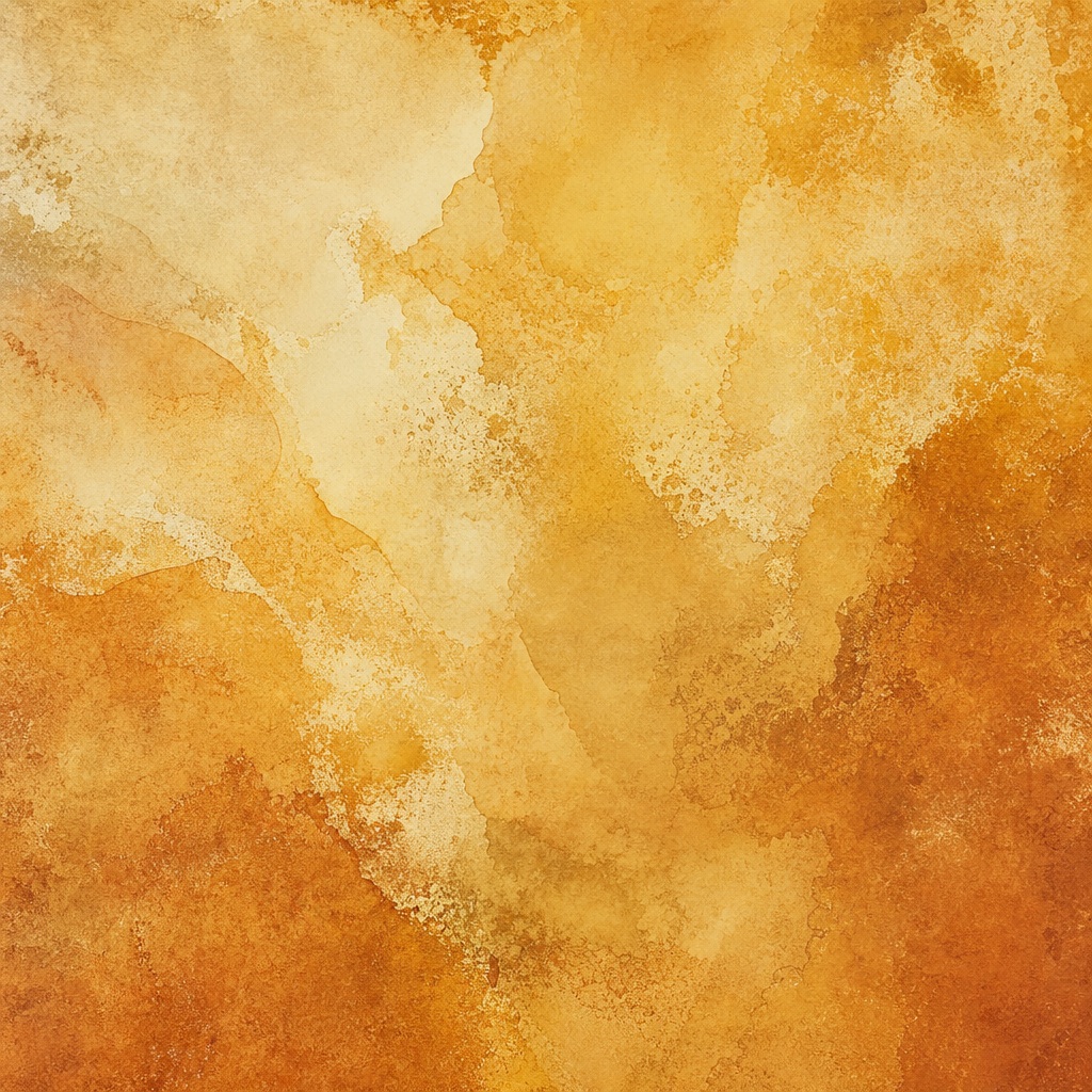 Orange and gold mineral pigment wash with soft watercolor-like texture