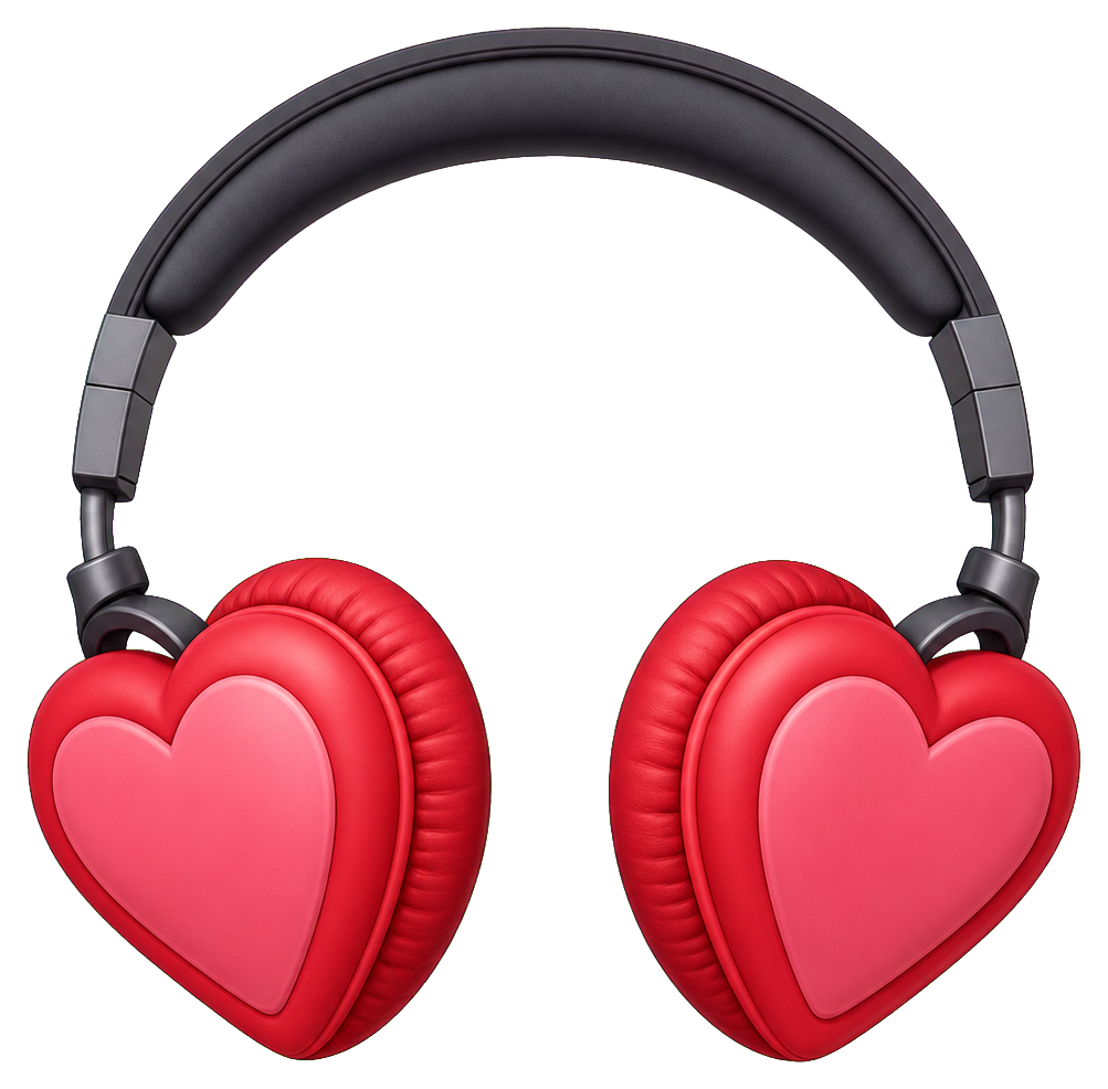 Preview for Heart Headphones Sticker