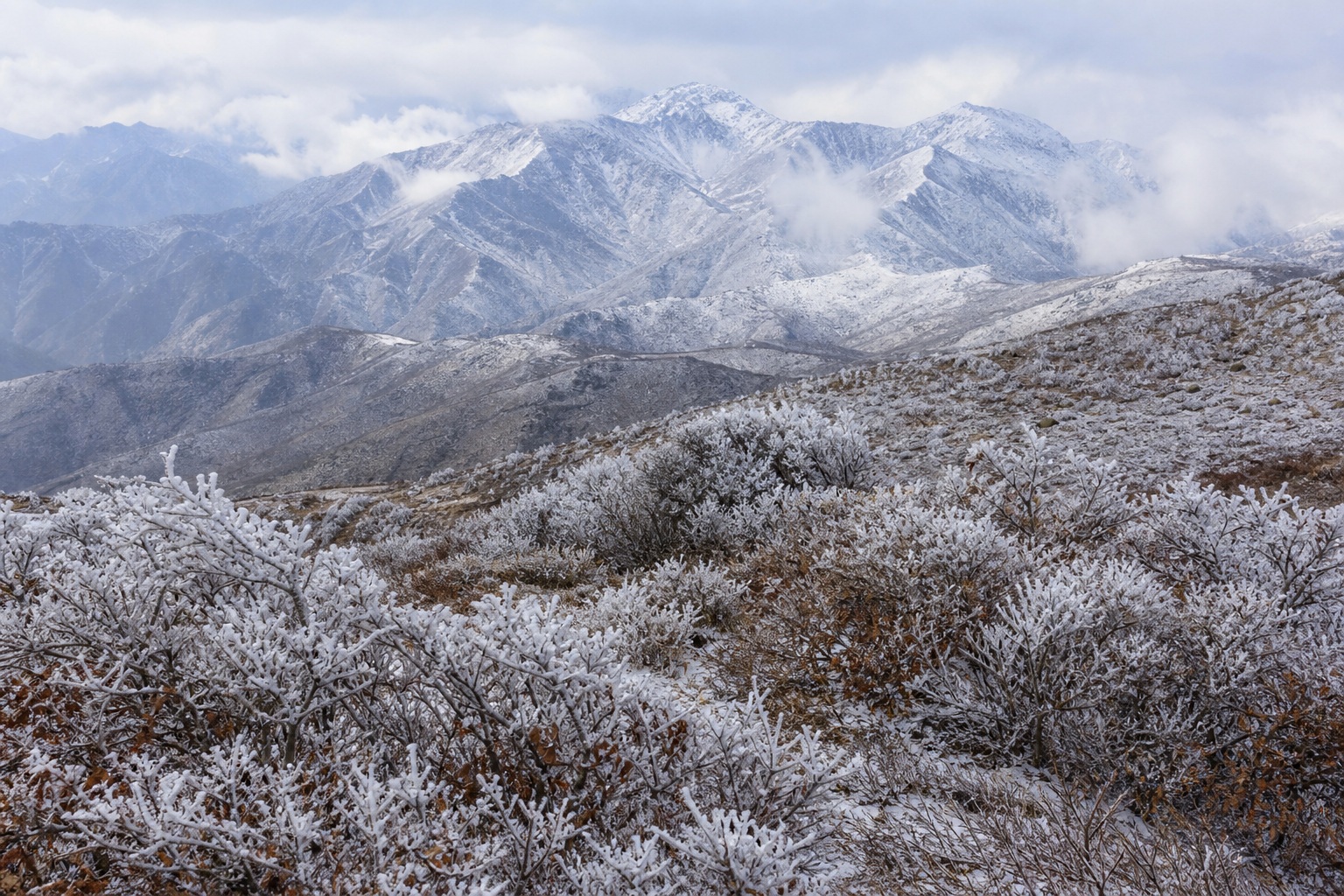 Preview for Frosted Mountain Landscape Background
