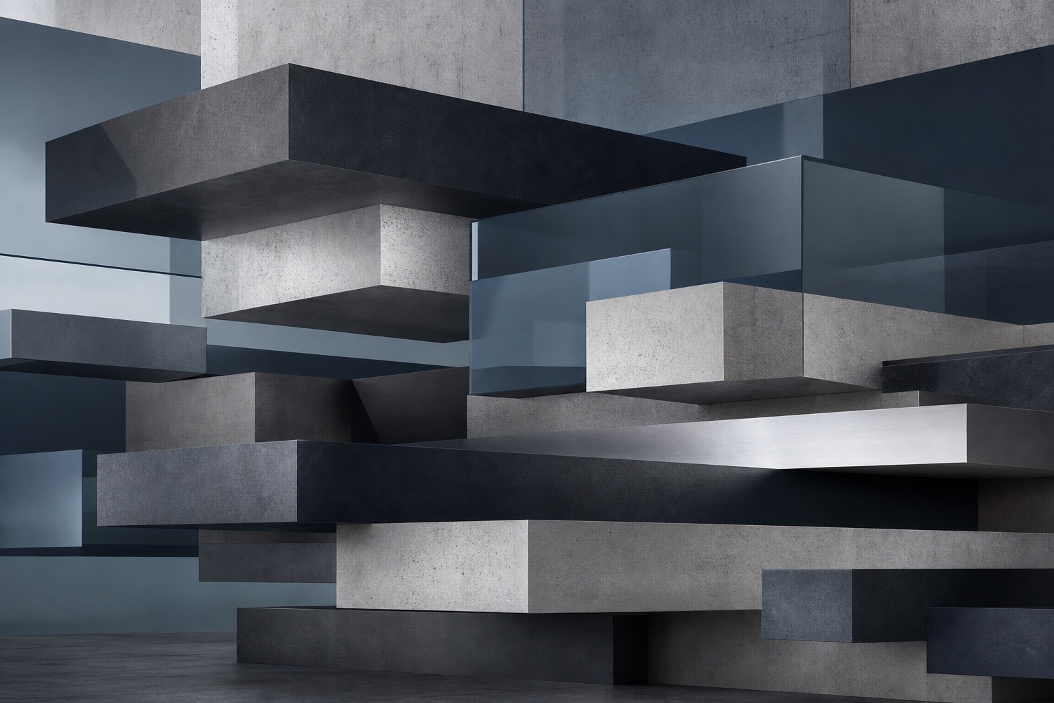Preview for Charcoal Glass Cantilevered Block Field Background
