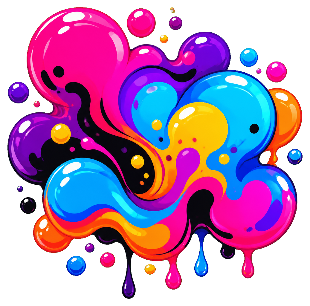Preview for Abstract Bubble Shape Graffiti Sticker
