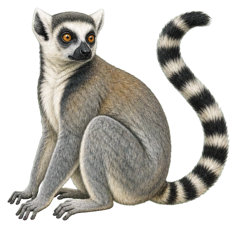 Preview for Ring-tailed Lemur Vintage Sticker