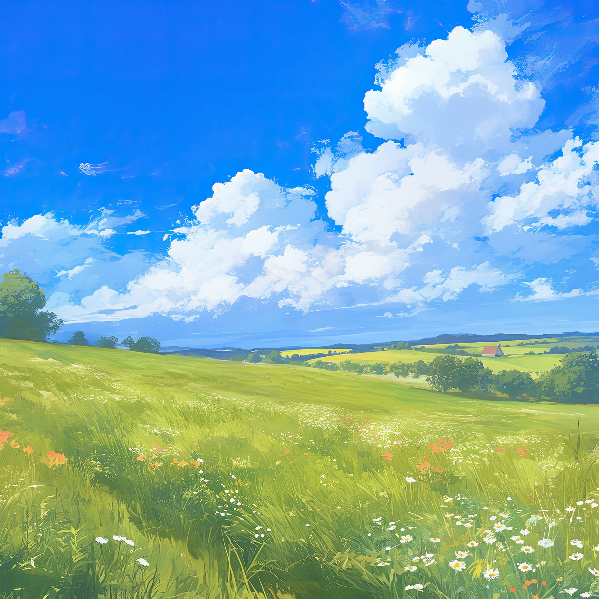 Preview for Serene-wildflower-landscape-simple-backdrop-background-7df5f