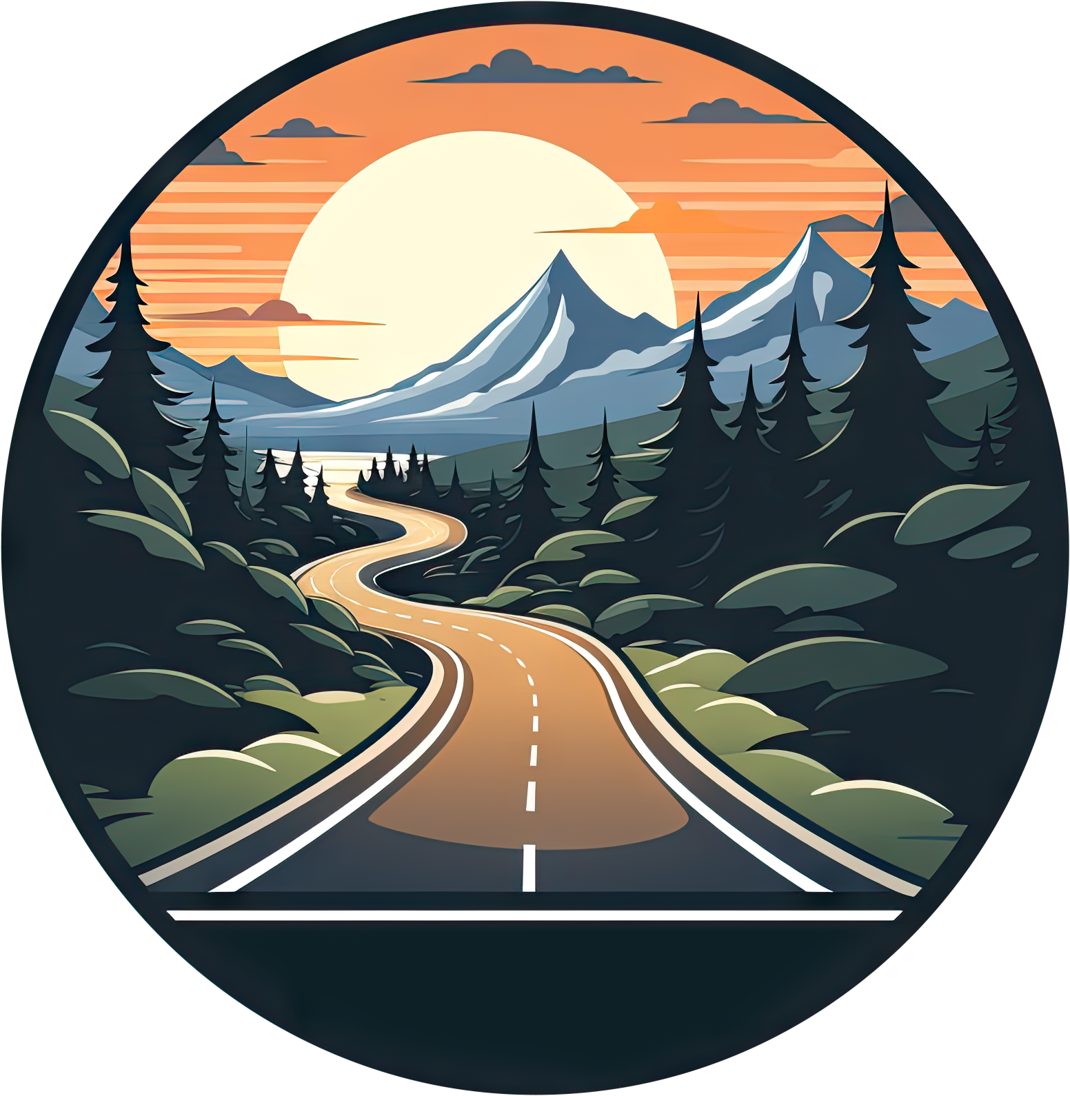 Preview for Serene-mountain-road-landscape-logo-mountain-sticker-7ff07