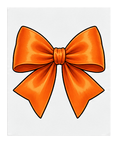 Preview for Orange Taffeta Bow Sticker