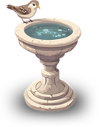 Preview for Bird-drinking-from-stone-fountain-islandobjects-sticker-062c2
