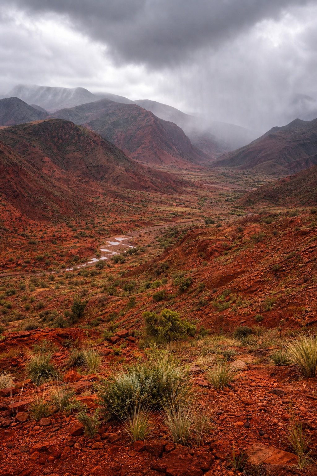 Preview for Rainy Light Red Earth Valley Background