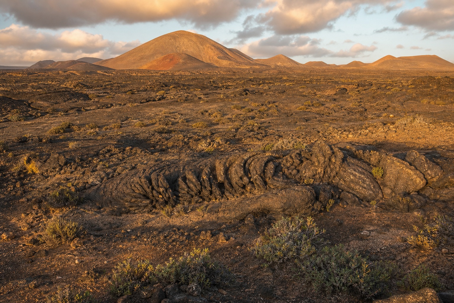 Preview for Golden Basalt Plain Volcanic Landscape Background