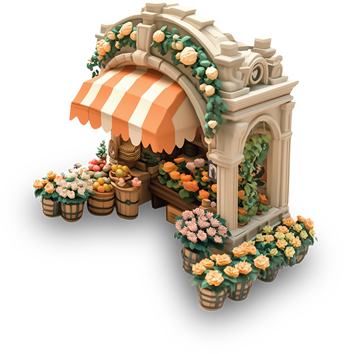 Preview for Floral-kiosk-design-landscape-sticker-ea7e3