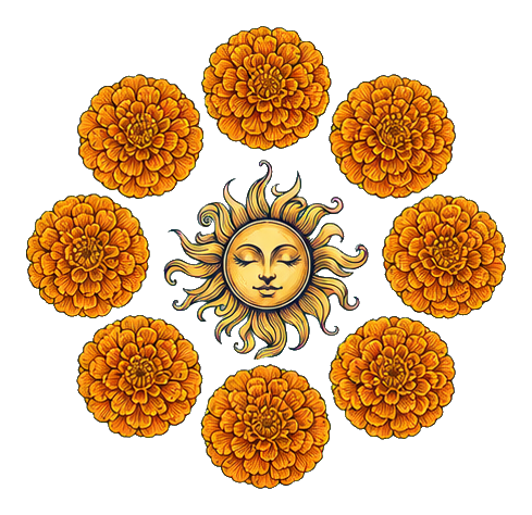 Preview for Marigold Wreath Sun Sticker