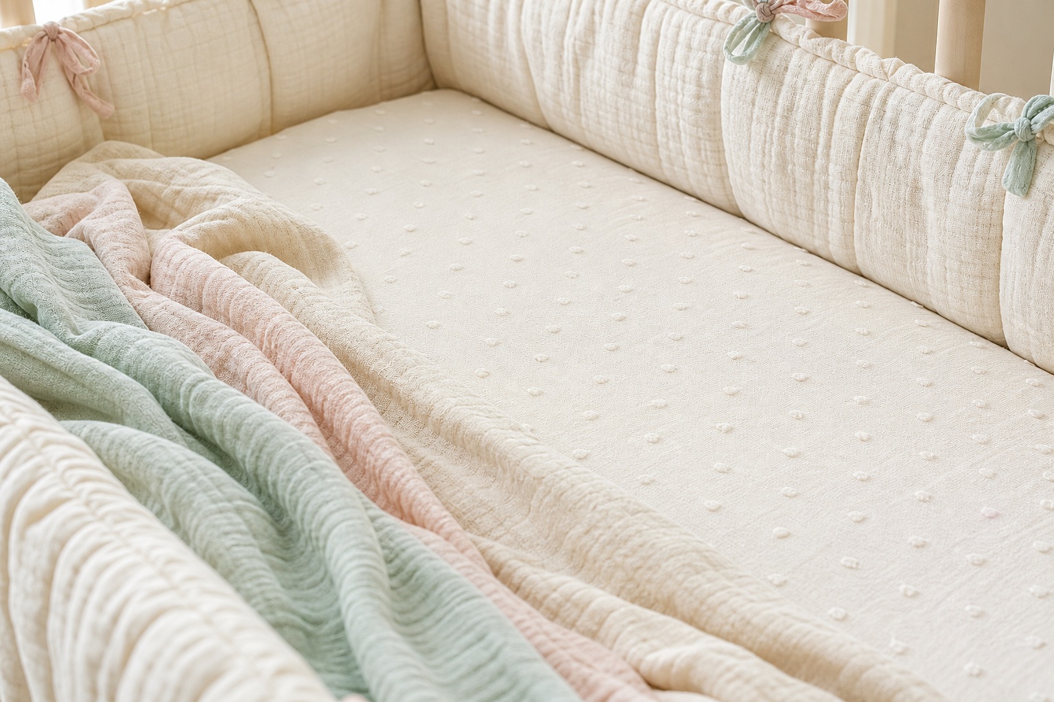 Preview for Pastel Nursery Crib Linen Background