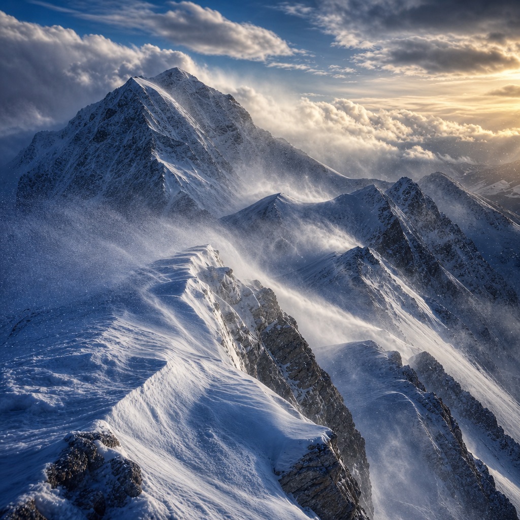 Preview for Snowy Alpine Ridge Background