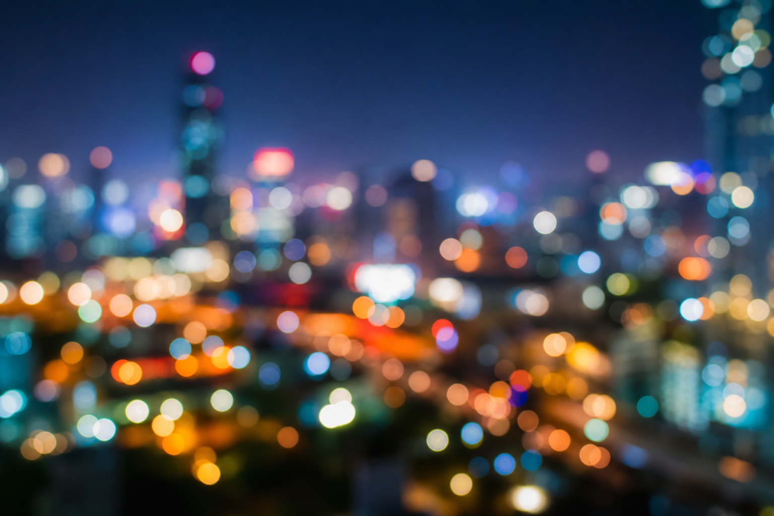 Preview for Night City Bokeh Lights Background