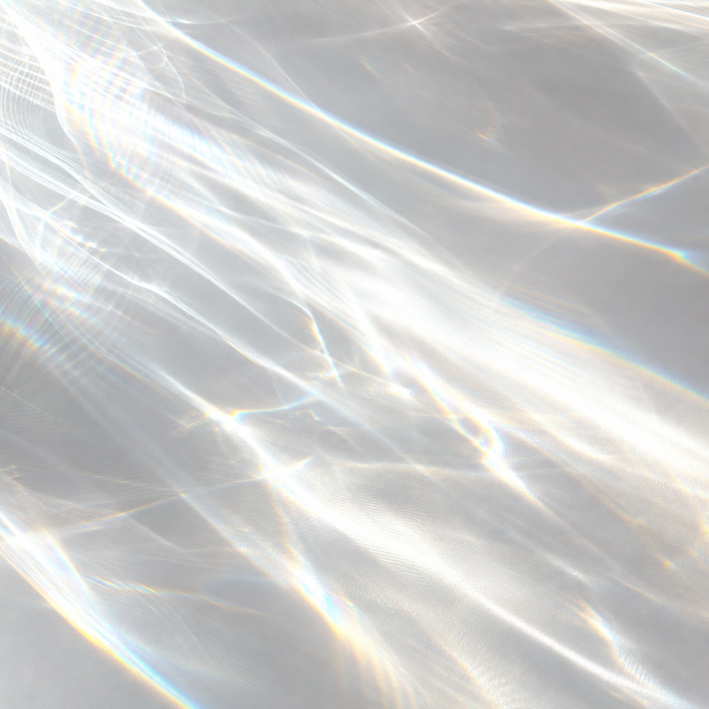 Bright abstract glass refraction lines with soft shimmering shadows on a light background