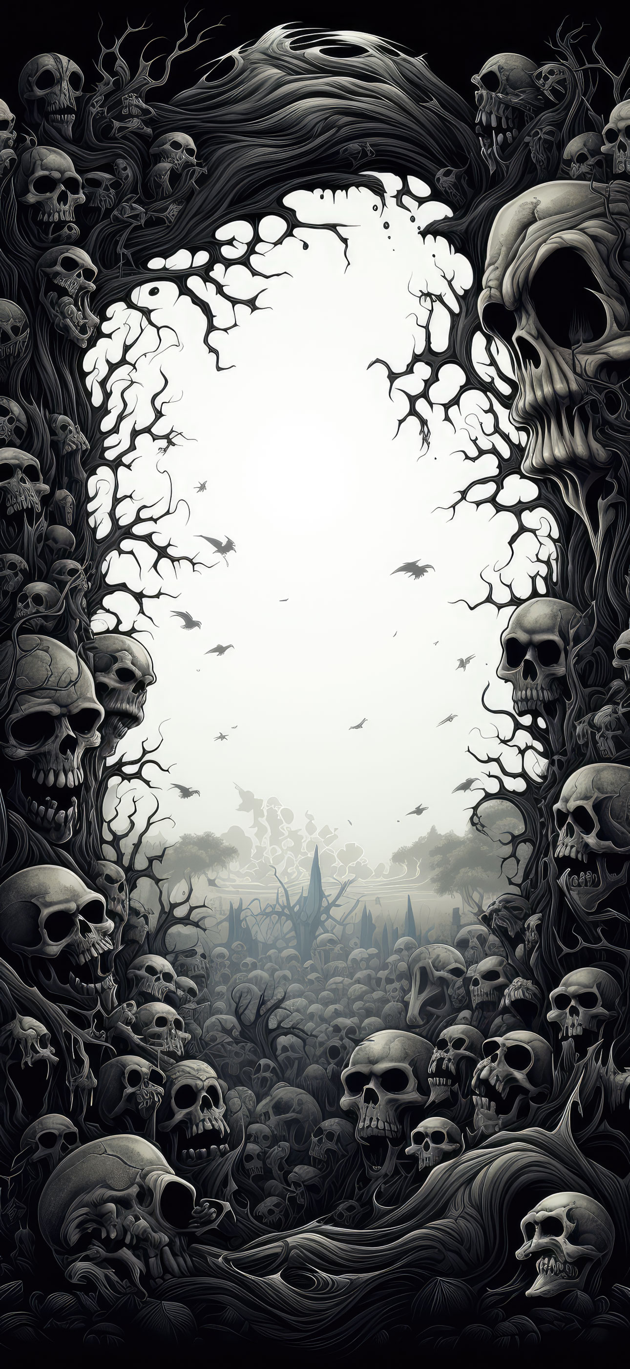 Preview for Spooky-skull-frame-art-halloween-phone-background-e7e74