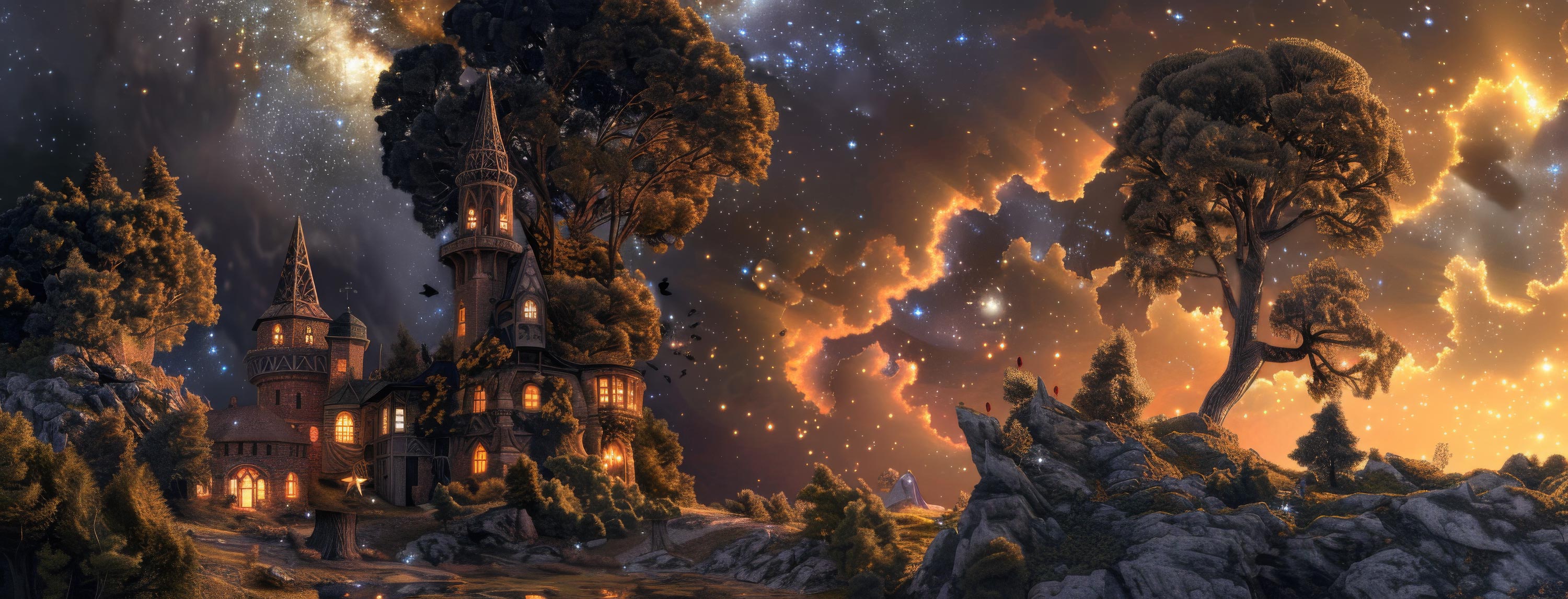 Preview for Mystical-castle-landscape-astrophotography-cover-background-4f977