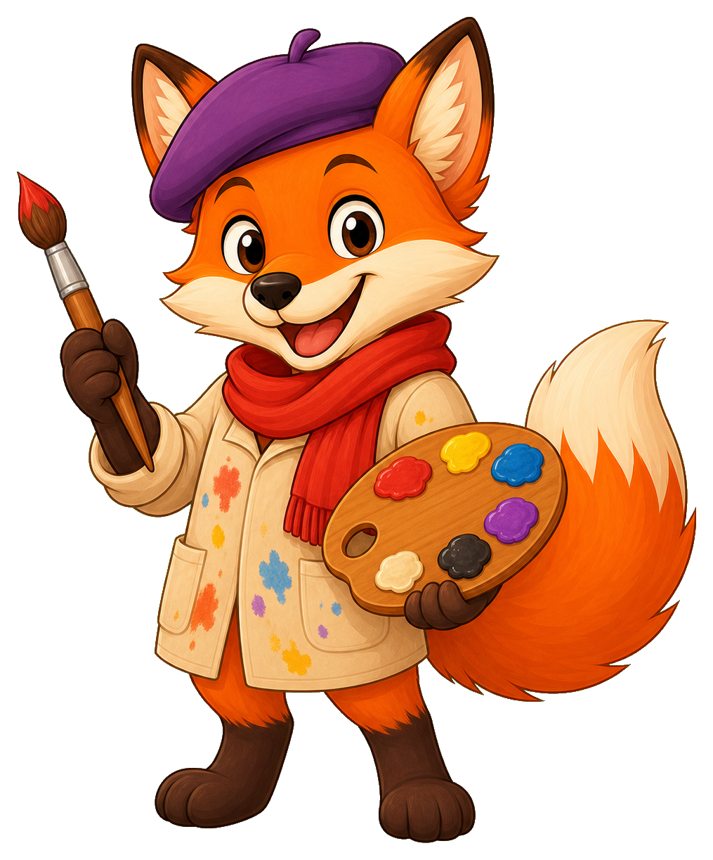 Preview for Artist Fox Sticker Graphic For Creative Designs