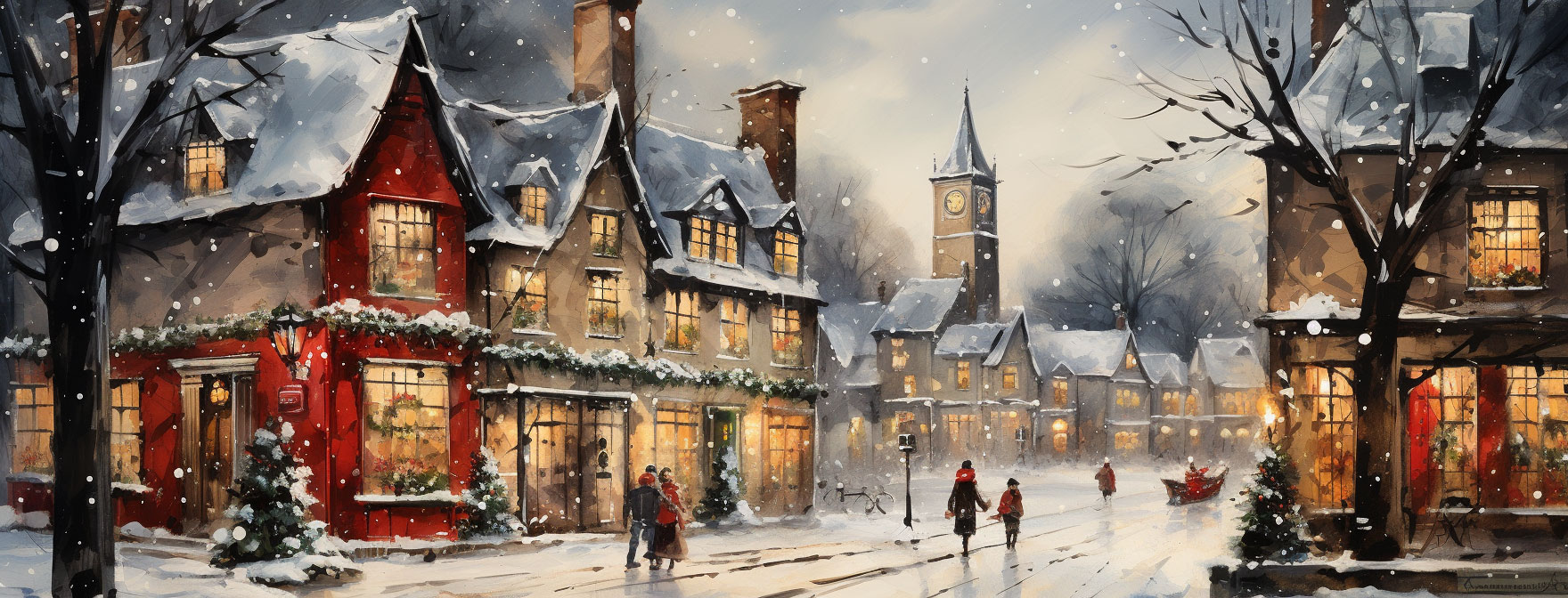 Preview for Winter-village-scene-christmas-cover-background-e969a