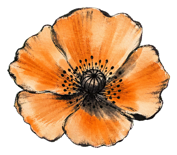 Preview for California Poppy Ink Wash Sticker