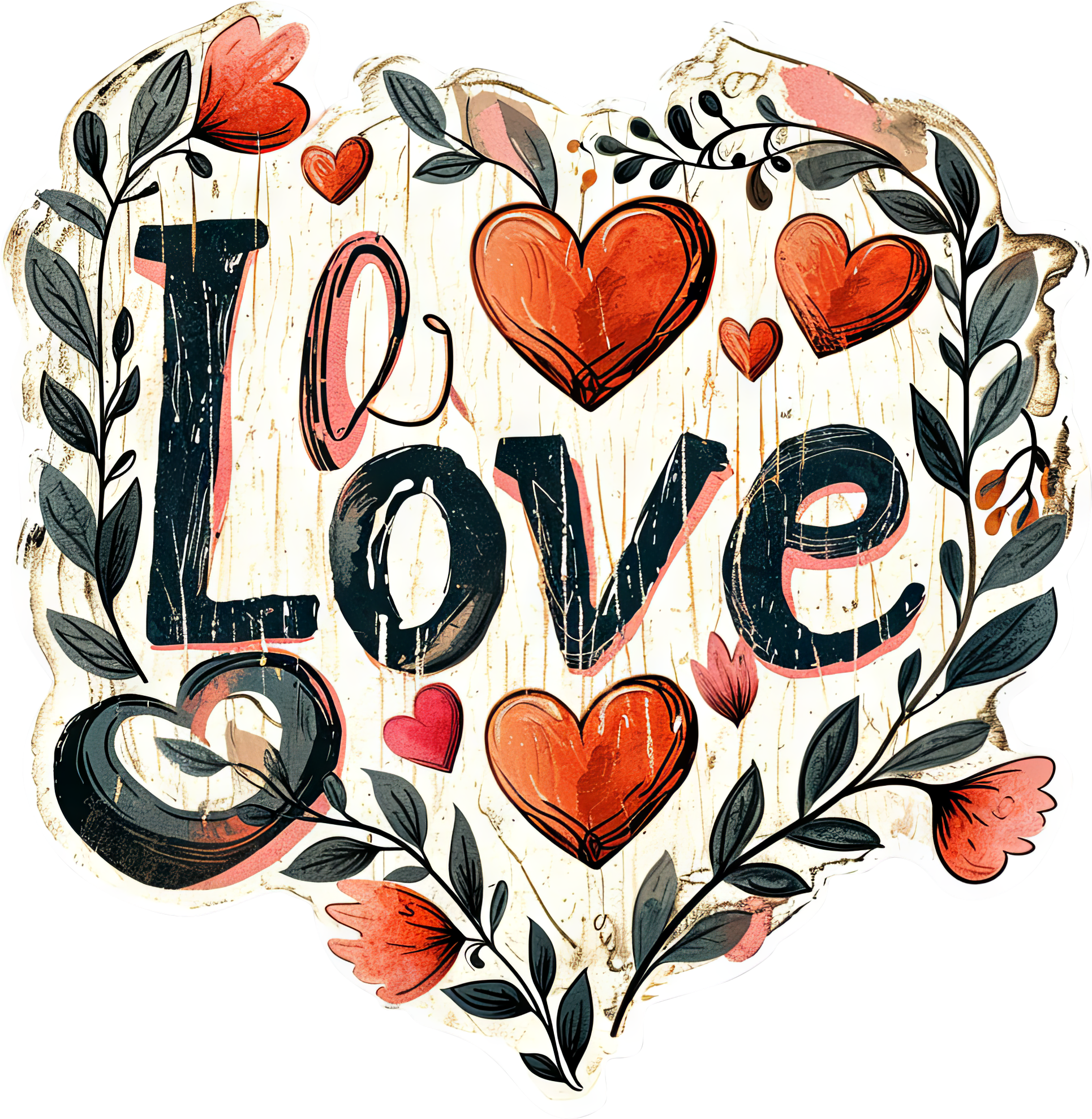 Preview for Love-heart-floral-design-love-design-sticker-51ab2