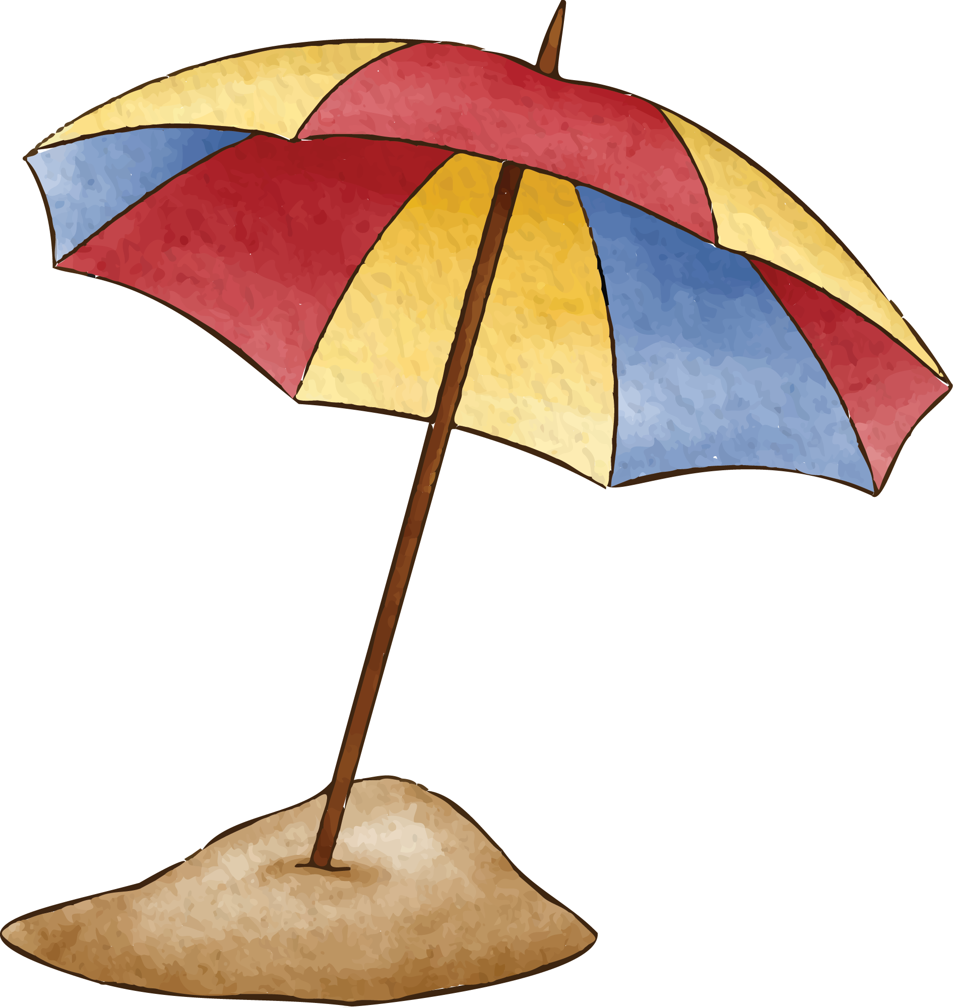 Preview for Beach-umbrella-illustration-summer-watercolor-sticker-c5448