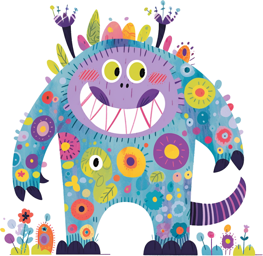 Preview for Colorful-floral-monster-design-monsters-sticker-f3cf1