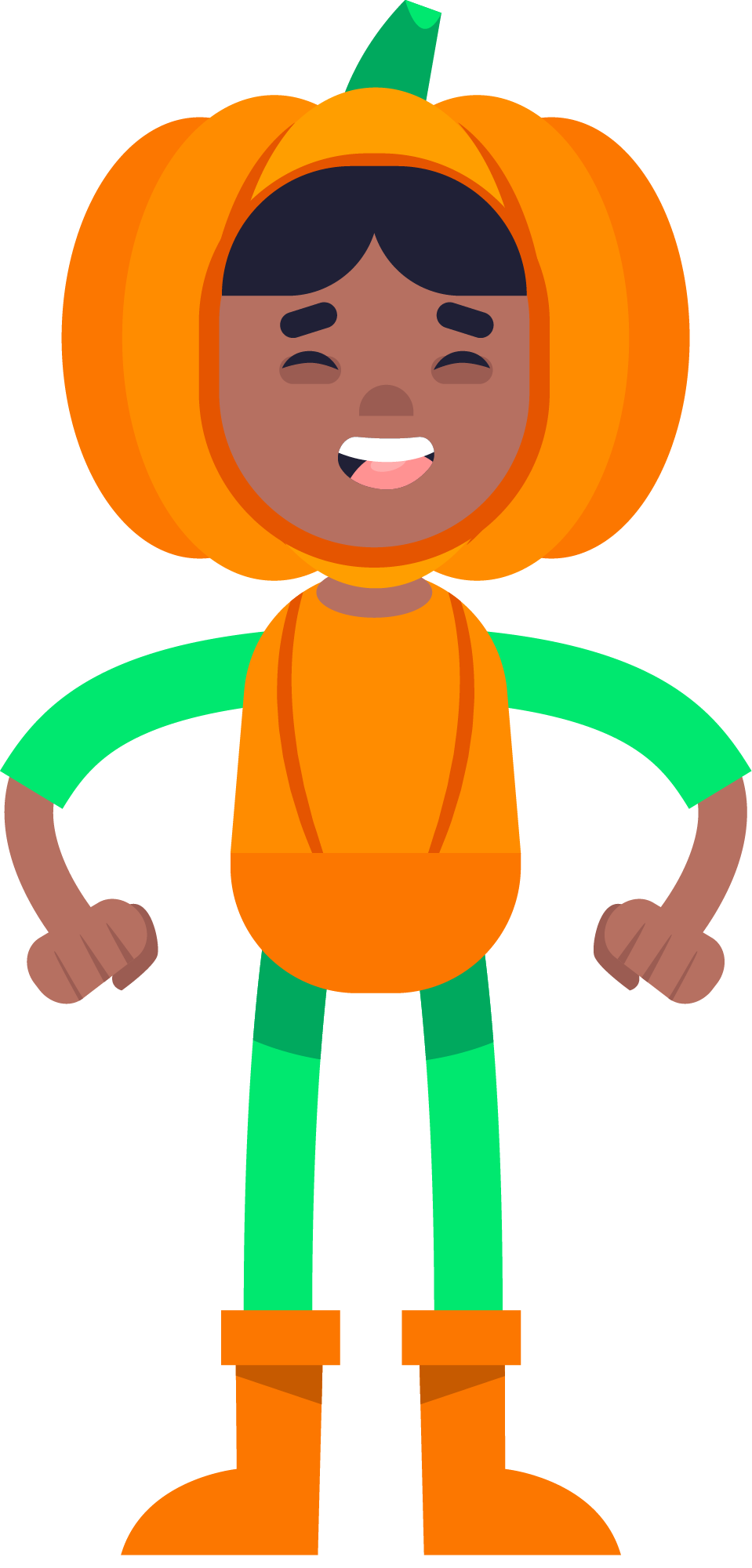 Preview for Kid-in-pumpkin-costume-halloween-costume-sticker-a22b1