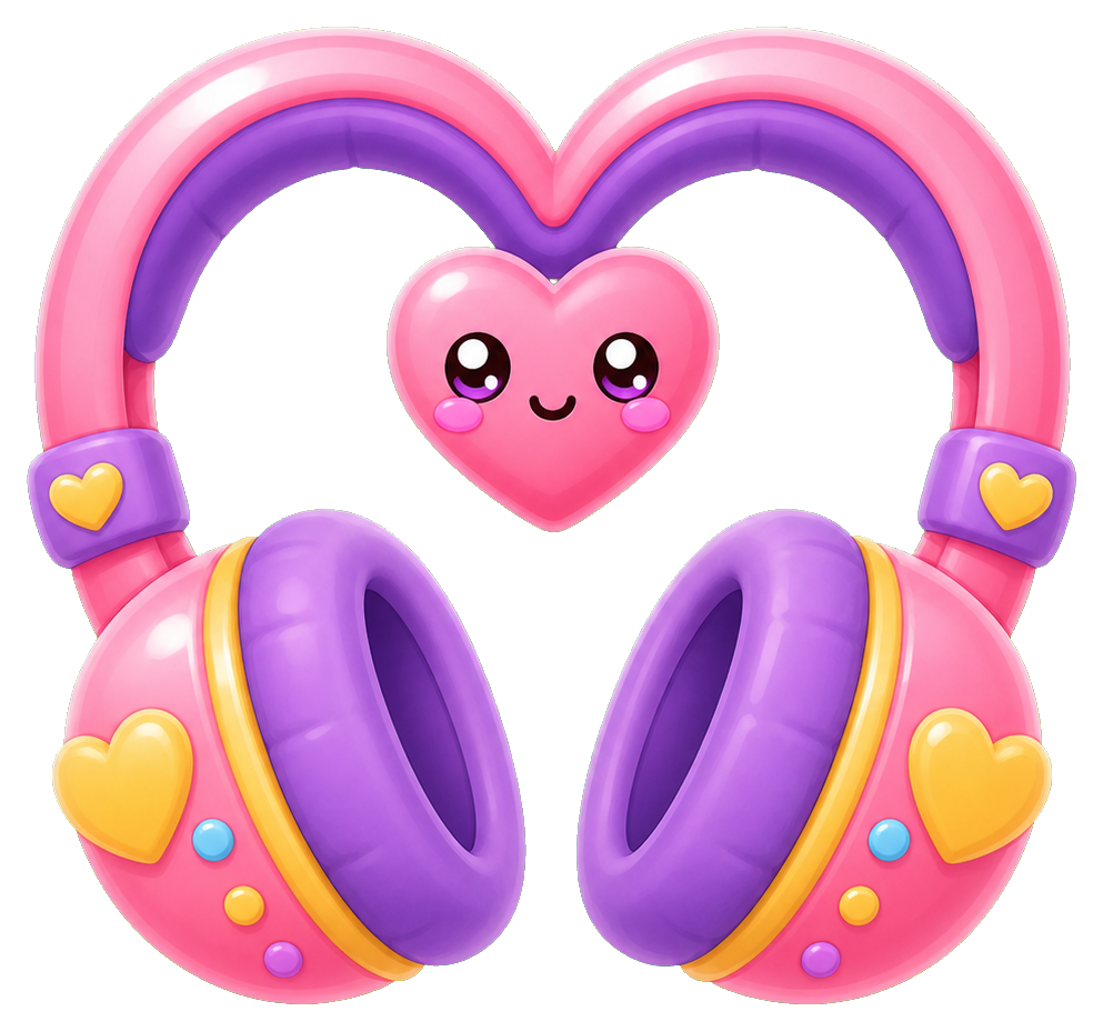 Preview for Headphones Heart Sticker