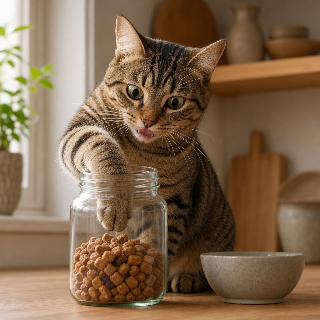 Preview for Cat Treat Jar Background Stock Image