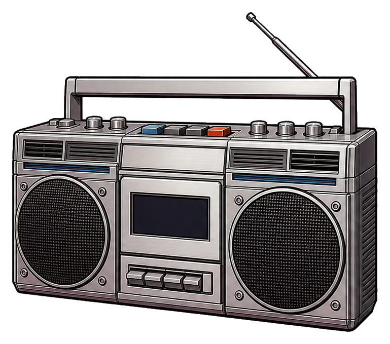 Preview for Silver Twin Speaker Boombox Sticker