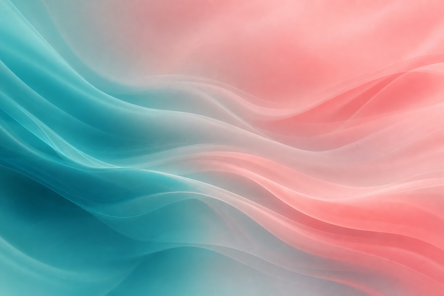 Flowing teal and rose gradient with soft wave-like glow across the background