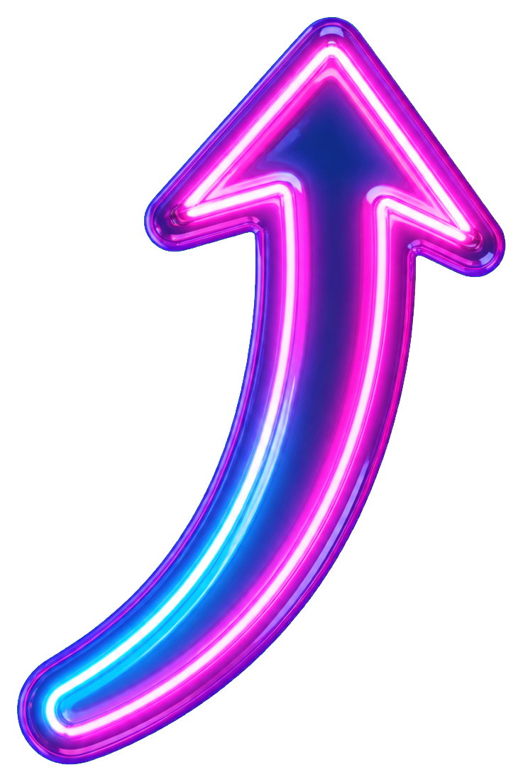 Preview for Glowing Curved Arrow Sticker