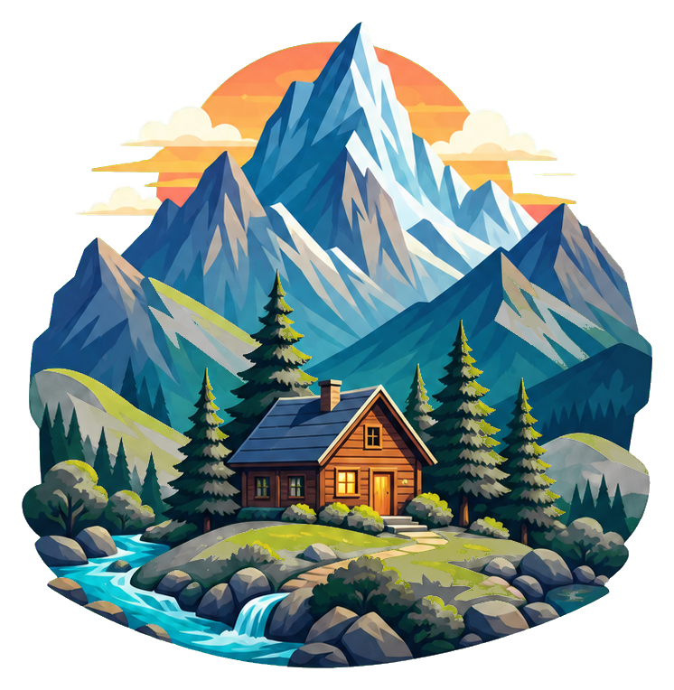 Preview for Mountain Cabin Sticker Graphic