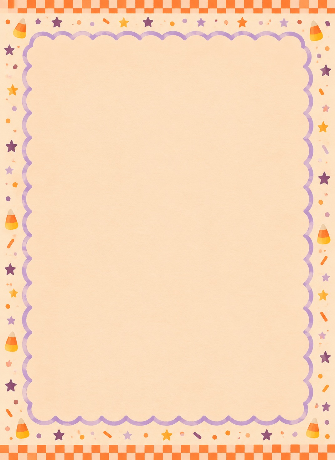 Preview for Cute Halloween Peach Background With Lilac Border