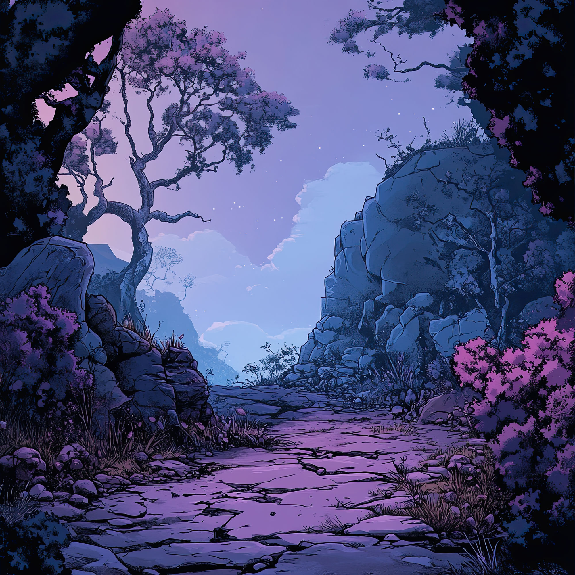 Preview for Mystical-pathway-at-dusk-nature-backdrop-background-a2a0e