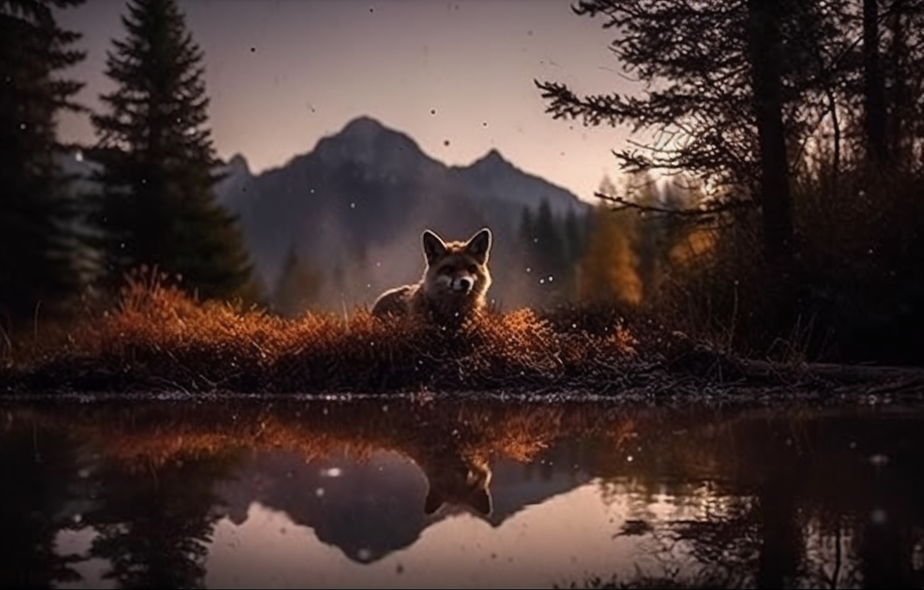 Preview for Serene-wolf-autumn-landscape-ai-images-background-e8ff8