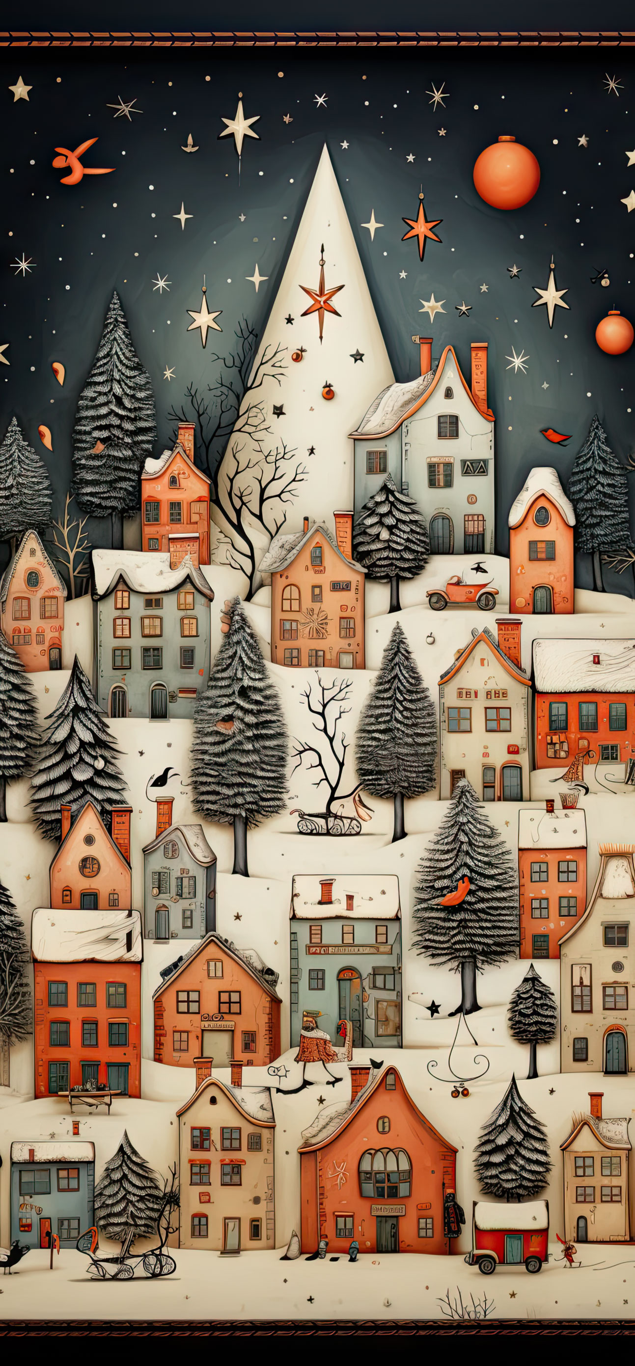 Preview for Winter-village-illustration-christmas-phone-background-8c31c